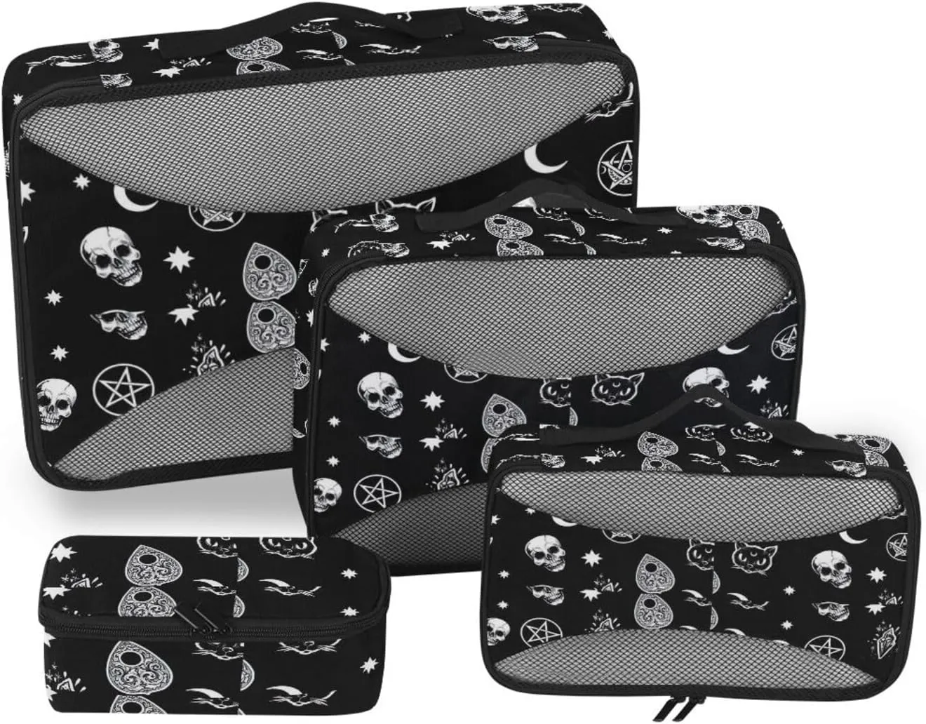 Travel Cubes for Packing Set of 4 Luggage Cubes Suitcase Packing Cubes Pqcking Cubes Skull