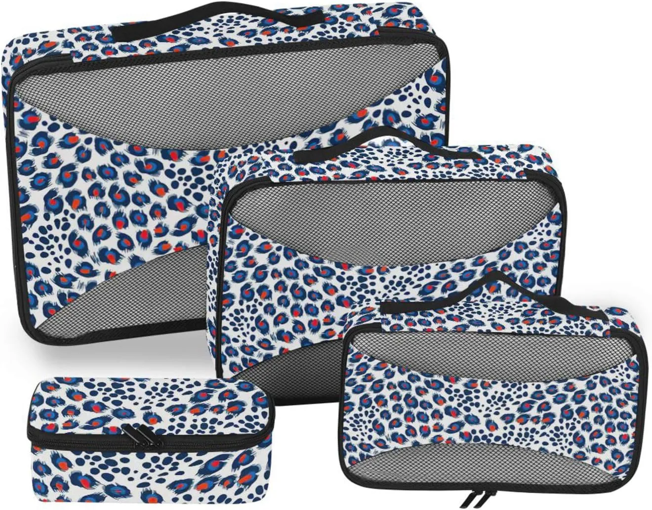 Travel Cubes for Packing Set of 4 Luggage Organizer Bags Packing Cubes Travel Pcking Cubes Leopard Printed