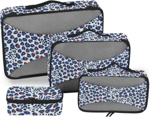 Travel Cubes for Packing Set of 4 Luggage Organizer Bags Packing Cubes Travel Pcking Cubes Leopard Printed