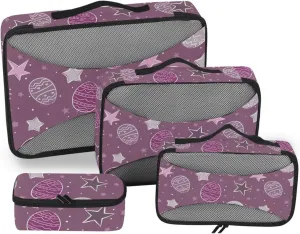 Travel Cubes Set of 4 Luggage Bags Organizers Travel Cubes for Packing Carry on Bag Packing Cubea Easter Eggs Doodle