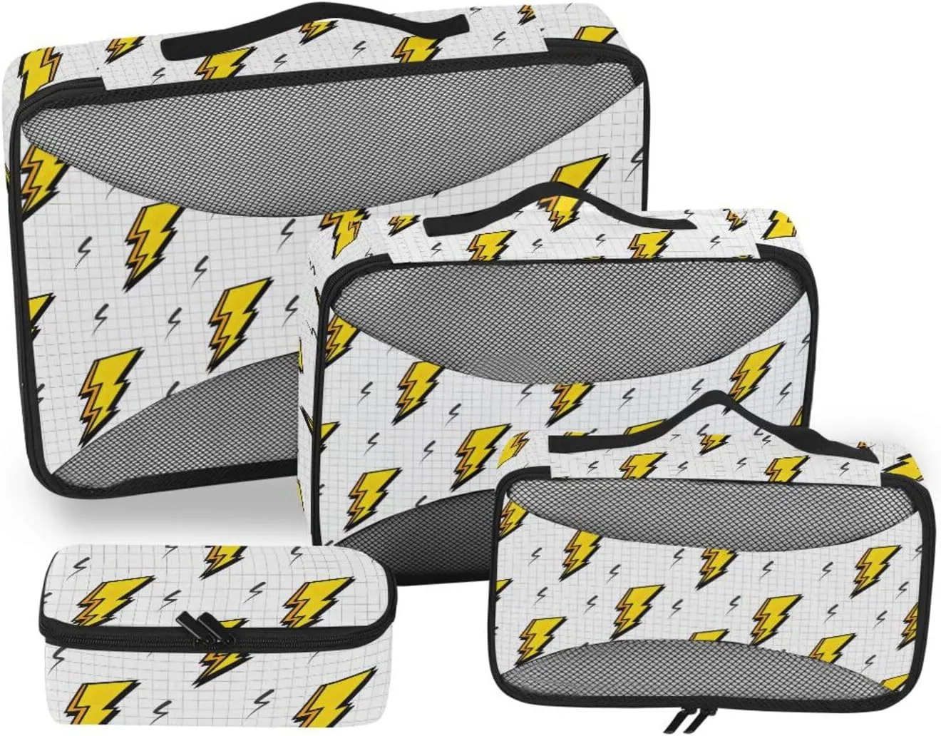 Travel Cubes Set of 4 Luggage Cubes Packing Cubes Travel Packimg Cubes Lightning Icon