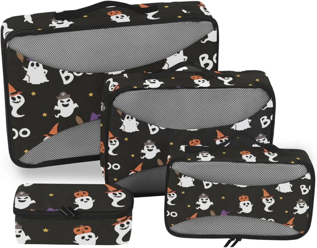 Travel Cubes Set of 4 Luggage Organizer Bags Luggage Packing Cubes for Travel Packing Cuves Happy Halloween Party