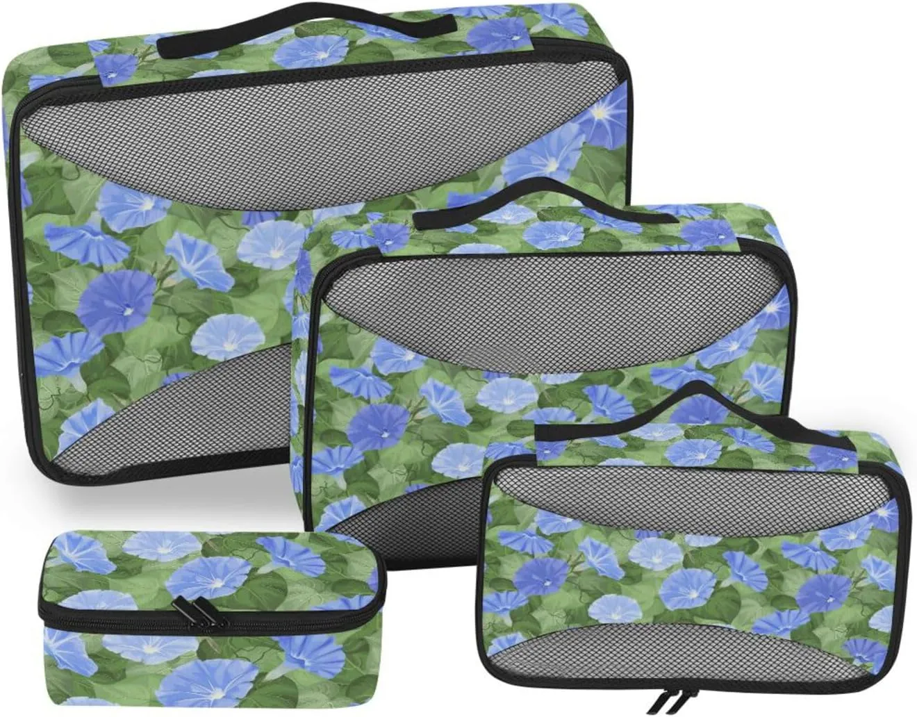 Travel Cubes Set of 4 Luggage Organizers for Suitcase Travel Compartment Organizer Bags Packing Cubed Summer Flowers Morning Glory