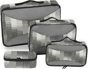 Travel Cubes Set of 4 Suitcase Organizer Packing Cubes for Travel Women Pqcking Cubes Monochrome