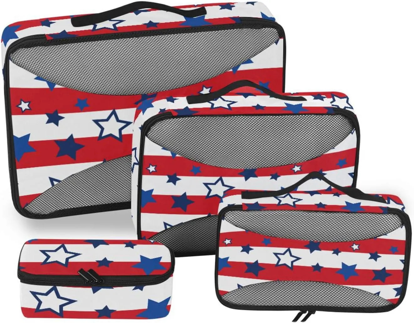 Travel Packing Cubes 4 Set Luggage Organizer Bags Travel Compartment Organizer Bags Pcking Cubes American Flag
