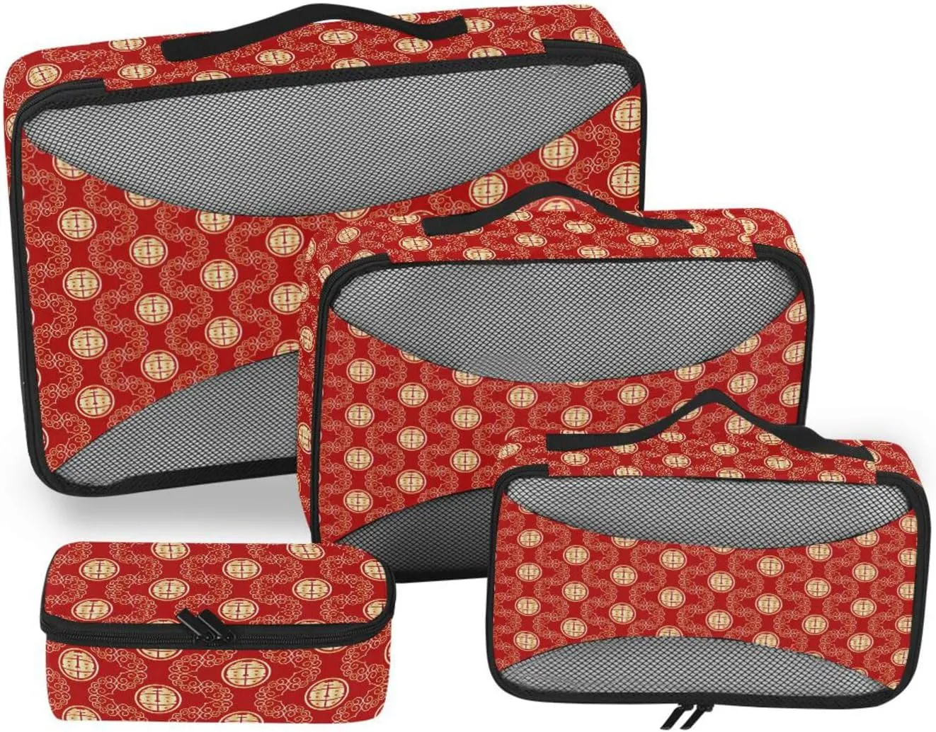 Travel Packing Cubes 4 Set Luggage Organizer Packing Cubes for Travel Women Packing Cubs Double Happiness