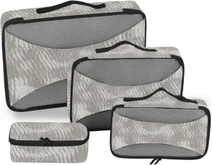 Travel Packing Cubes Set of 4 Luggage Bags Organizers Travel Organizers Packing Cubed French Greige Farmhouse