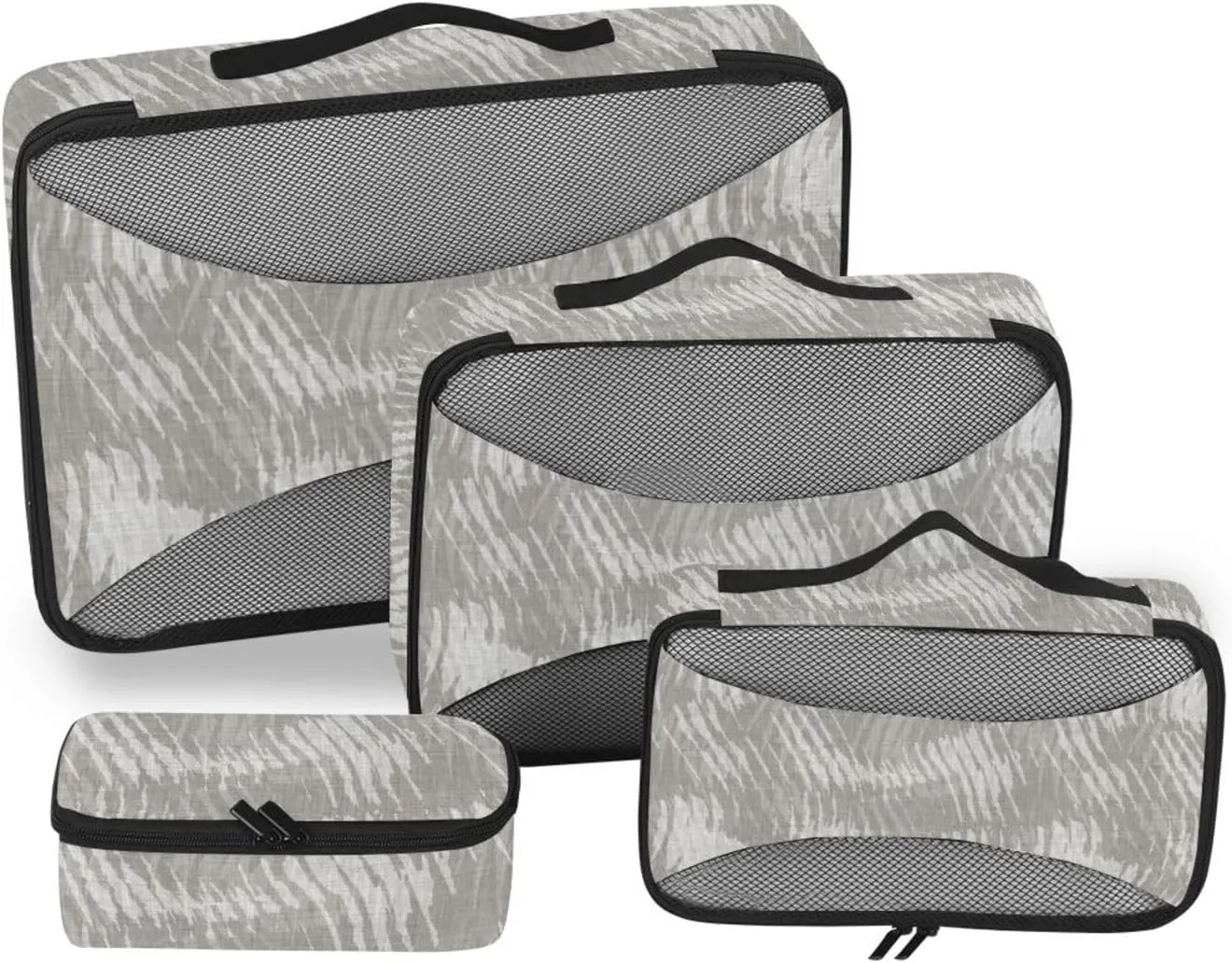Travel Packing Cubes Set of 4 Luggage Bags Organizers Travel Organizers Packing Cubed French Greige Farmhouse