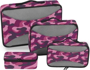 Travel Packing Cubes Set of 4 Luggage Organizer Travel Compartment Organizer Bags Packimg Cubes Camouflage