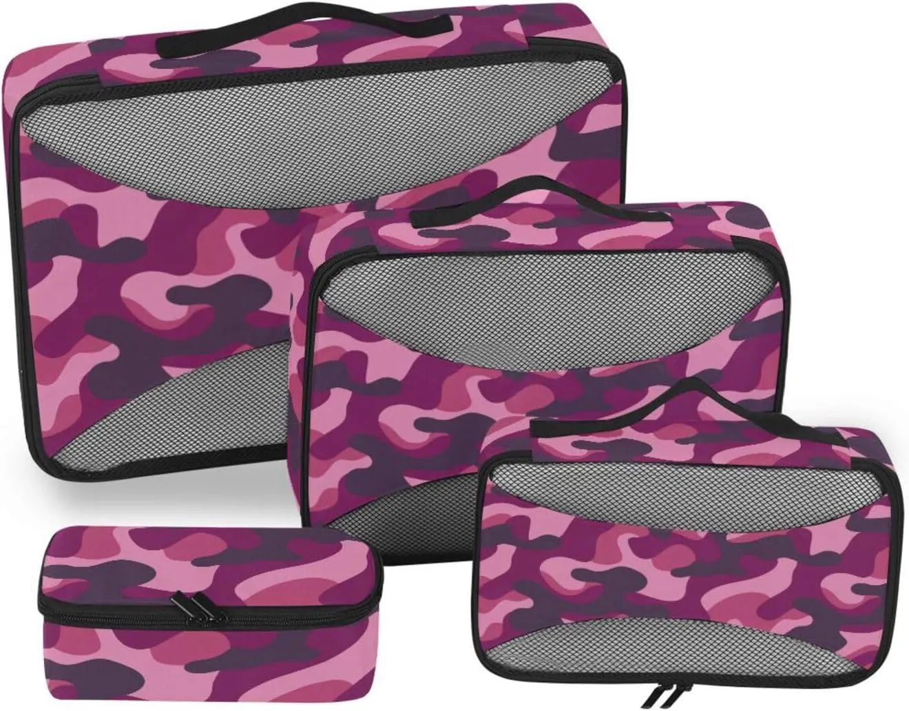 Travel Packing Cubes Set of 4 Luggage Organizer Travel Compartment Organizer Bags Packimg Cubes Camouflage