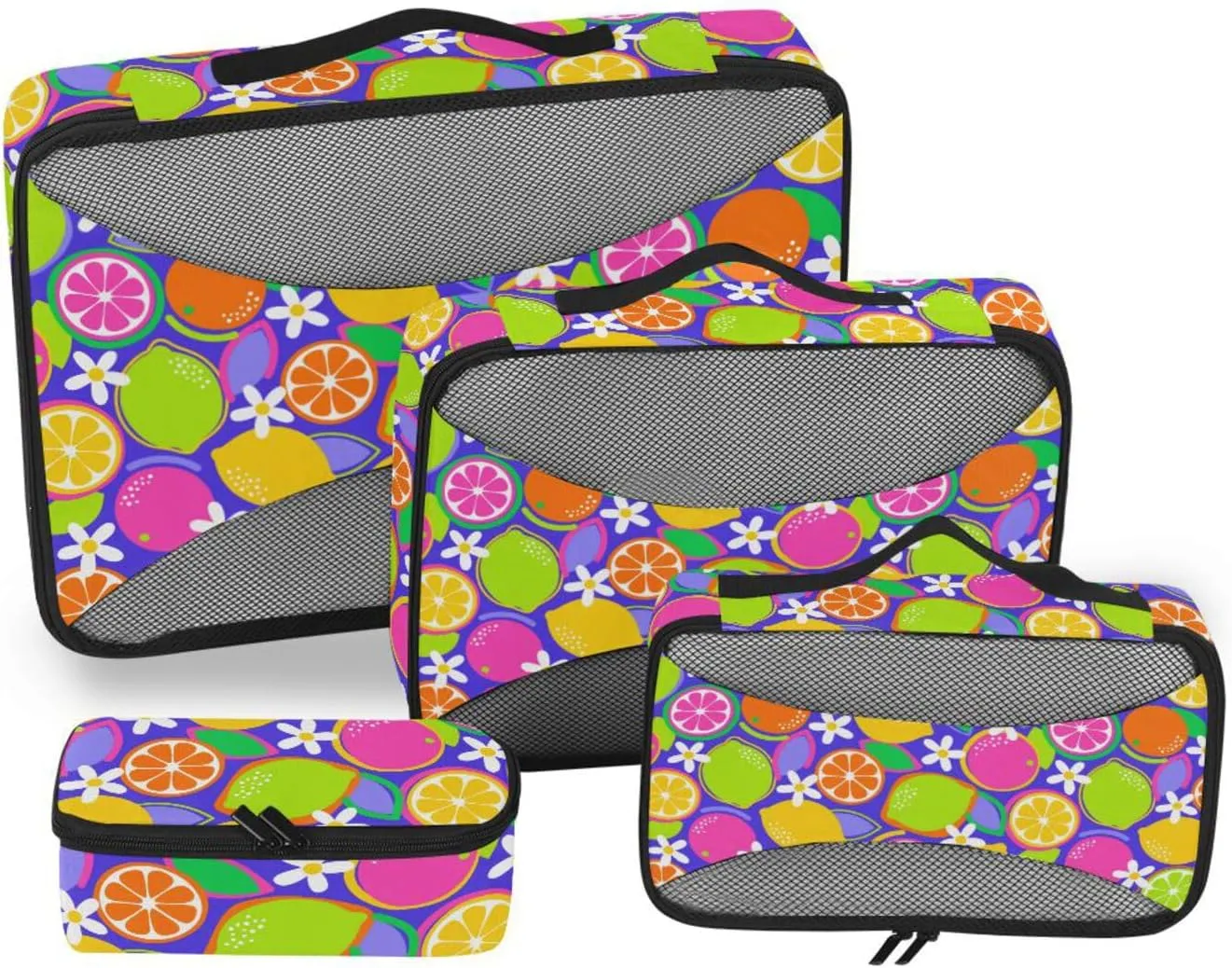 Travel Packing Cubes Set of 4 Luggage Organizers for Suitcase Suitcase Organizers Oacking Cubes Cute Colorful Fruits