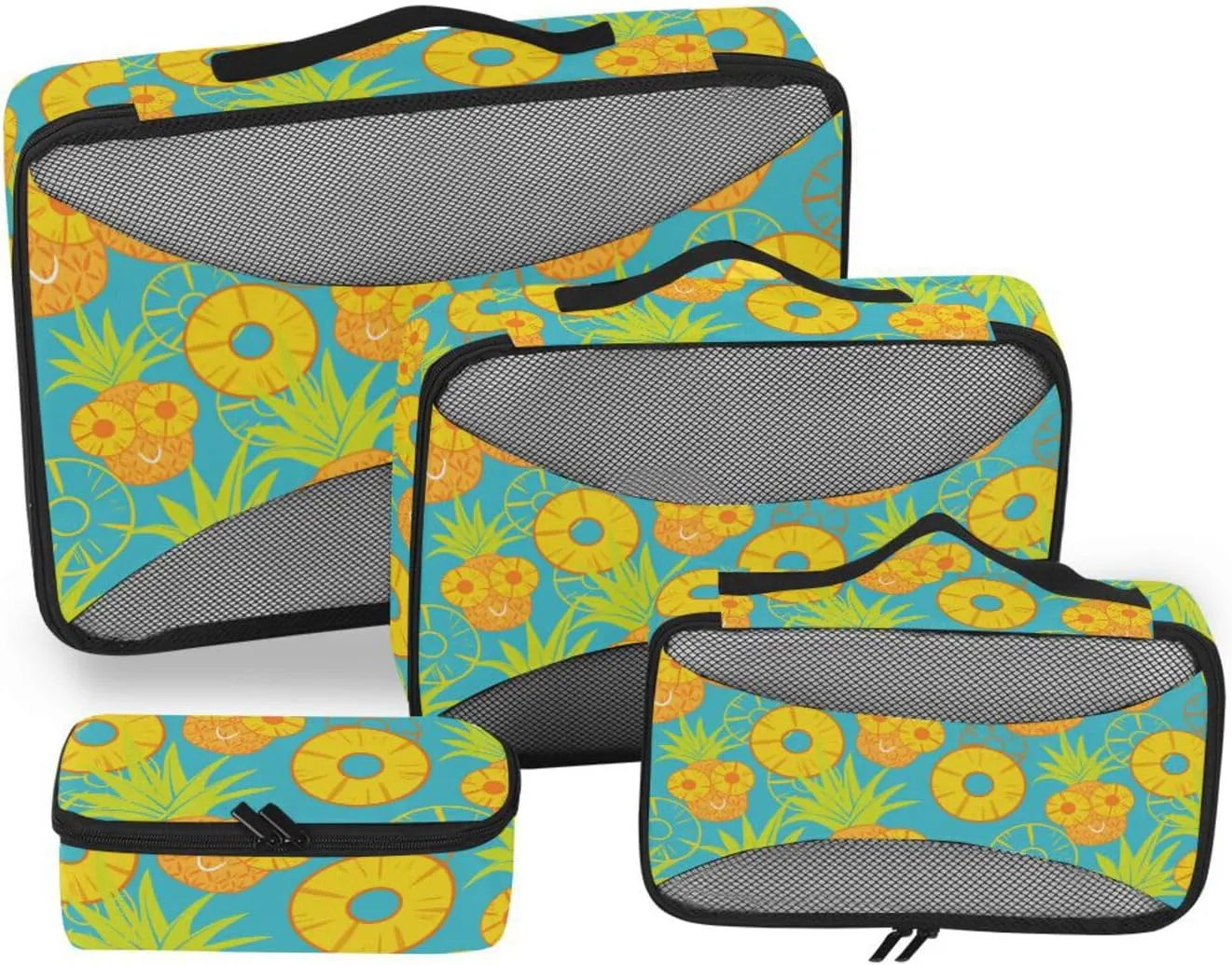 Travel Packing Cubes Set of 4 Suitcase Organizer Bags Travel Organizers Packing Cunes Pineapple Doodle