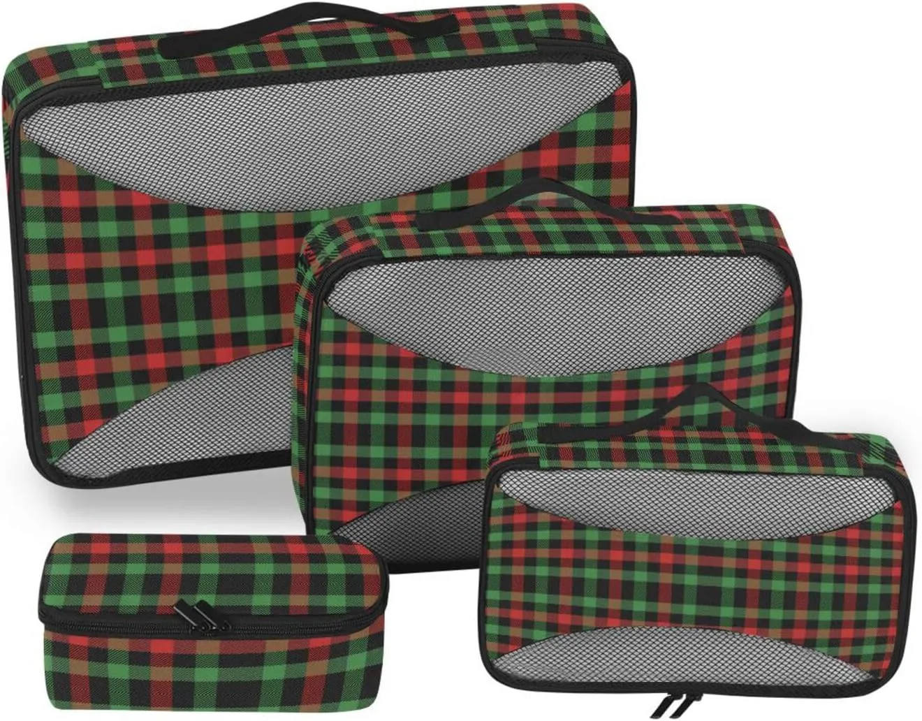 Travel Packing Organizers 4 Set Luggage Packing Cubes Suitcase Packing Cubes Packing Cubs Plaid