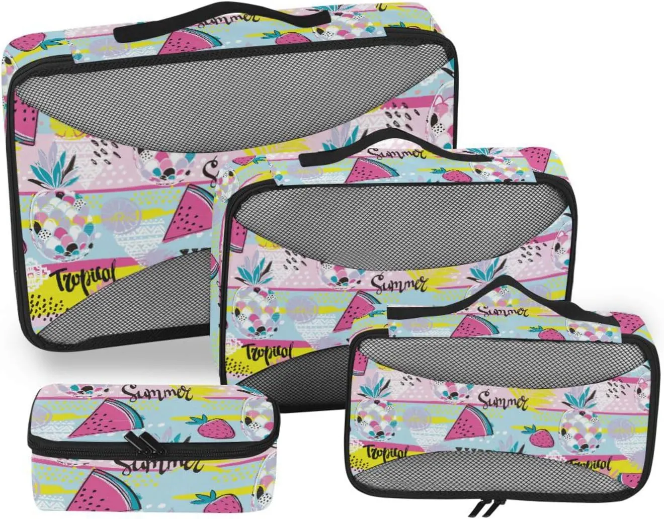 Travel Packing Organizers 4 Set Luggage Packing Cubes Travel Cubes for Luggage Packimg Cubes Cute Fruits Pattern