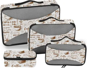 Travel Packing Organizers 4 Set Suitcase Organizer Travel Organizers Packimg Cubes Coffee Cocktails