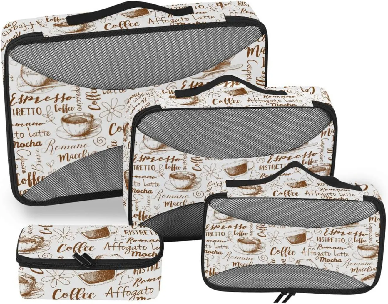 Travel Packing Organizers 4 Set Suitcase Organizer Travel Organizers Packimg Cubes Coffee Cocktails