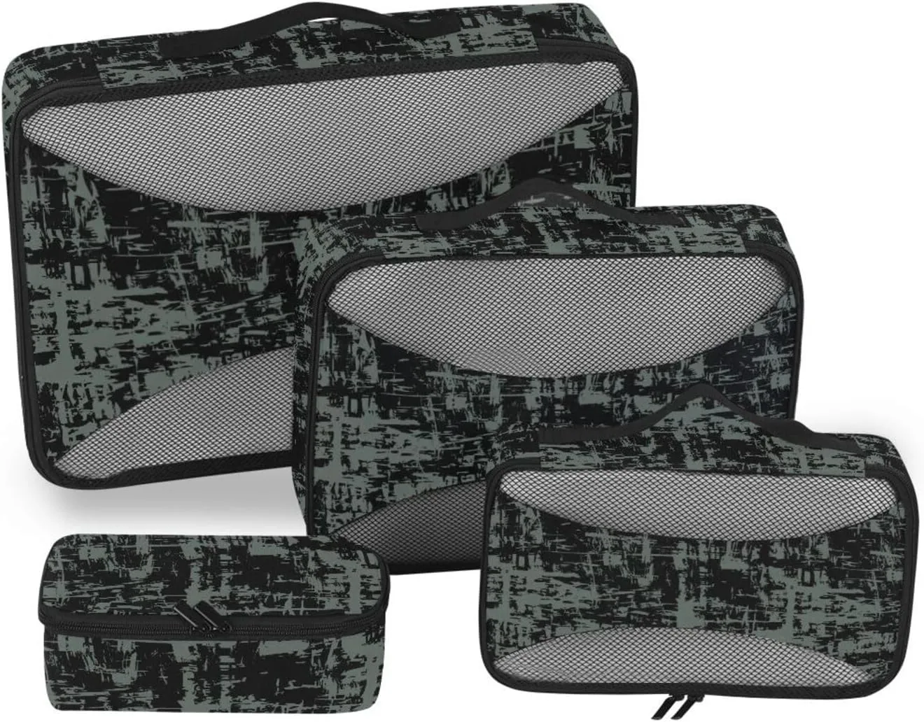 Travel Packing Organizers Set of 4 Luggage Organizer Travel Cubes for Packing Women Paxking Cubes Retro Grunge Texture