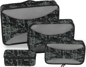 Travel Packing Organizers Set of 4 Luggage Organizer Travel Cubes for Packing Women Paxking Cubes Retro Grunge Texture