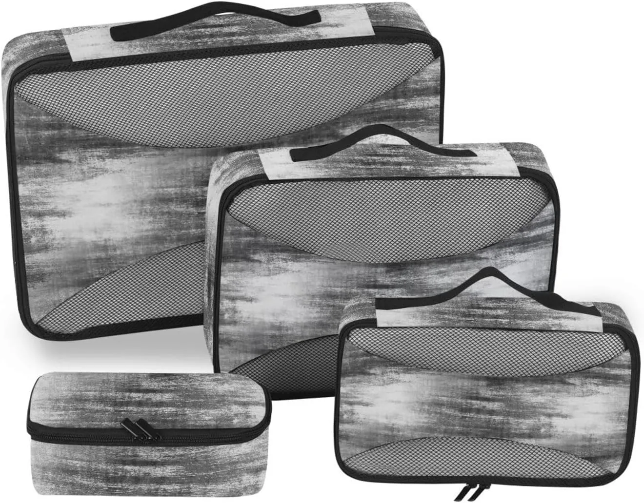 Travel Packing Organizers Set of 4 Luggage Packing Cubes Suitcase Packing Cubes for Travel Packing Cubea Black White