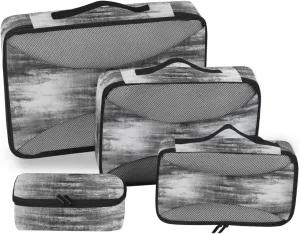 Travel Packing Organizers Set of 4 Luggage Packing Cubes Suitcase Packing Cubes for Travel Packing Cubea Black White
