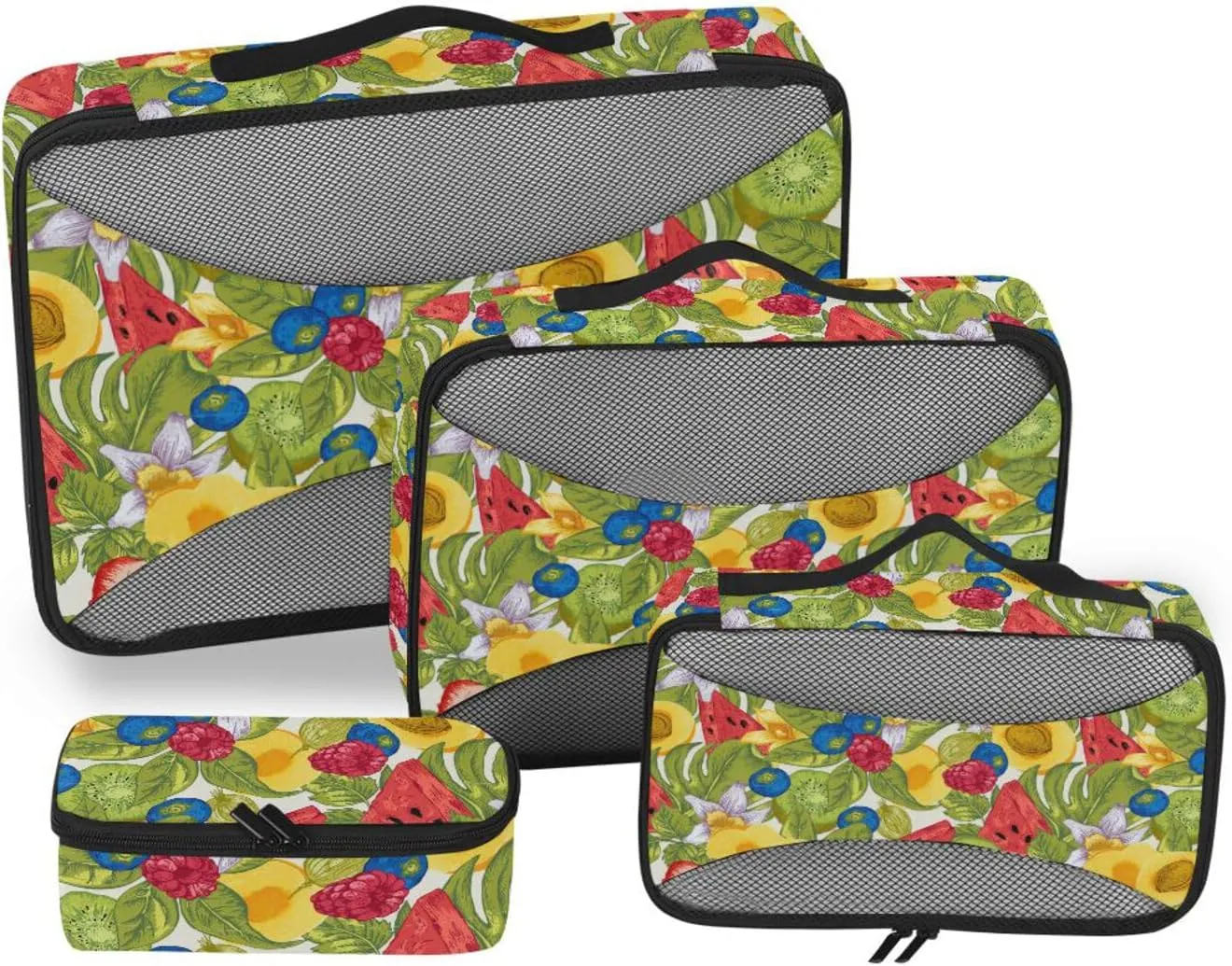 Travel Packing Organizers Set of 4 Suitcase Organizer Bags Suitcase Packing Cubes Pqcking Cubes Tropical Summer Vintage