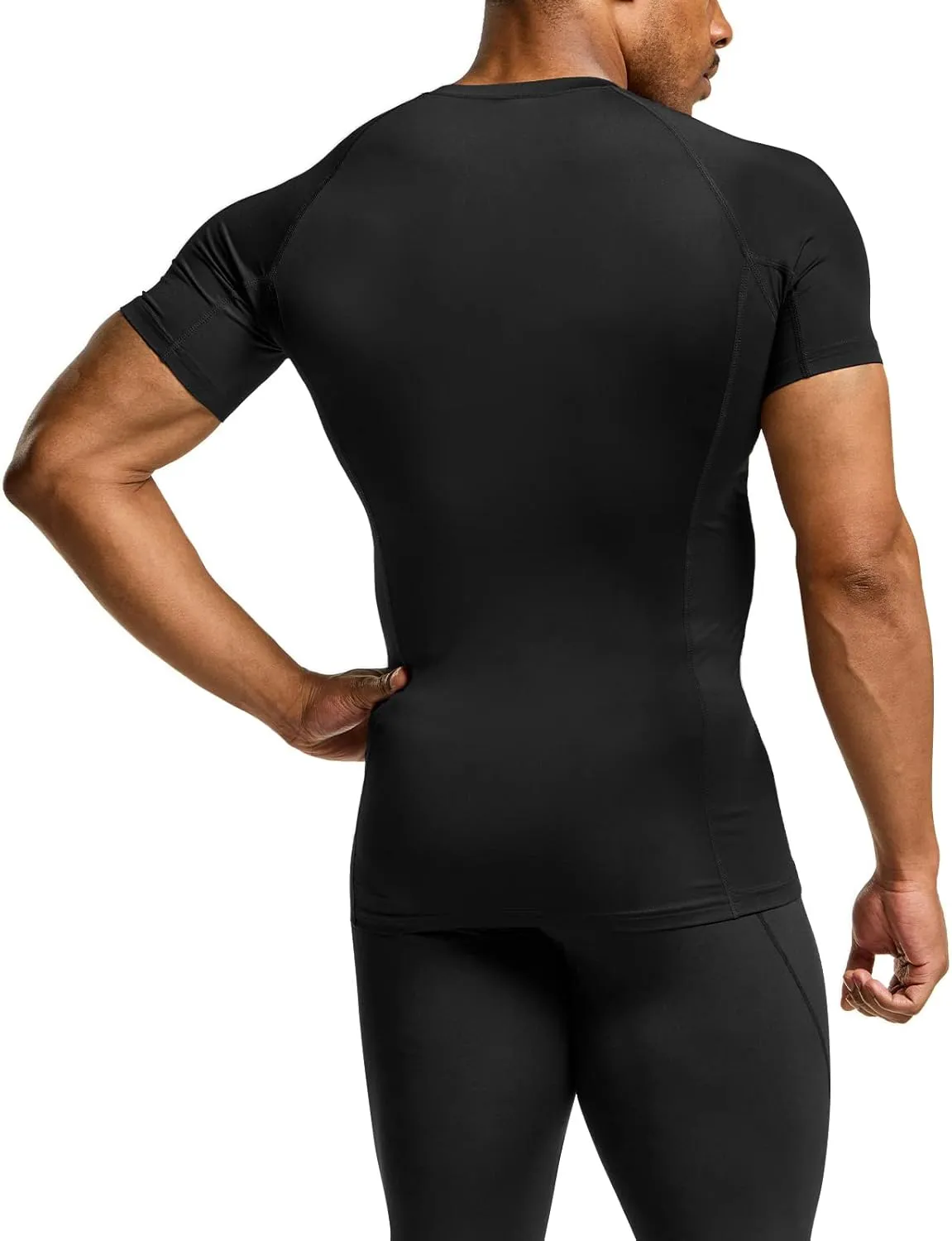 TSLA Men's UPF 50  Quick Dry Short Sleeve Compression Shirts, Athletic Workout Shirt, Water Sports Rash Guard