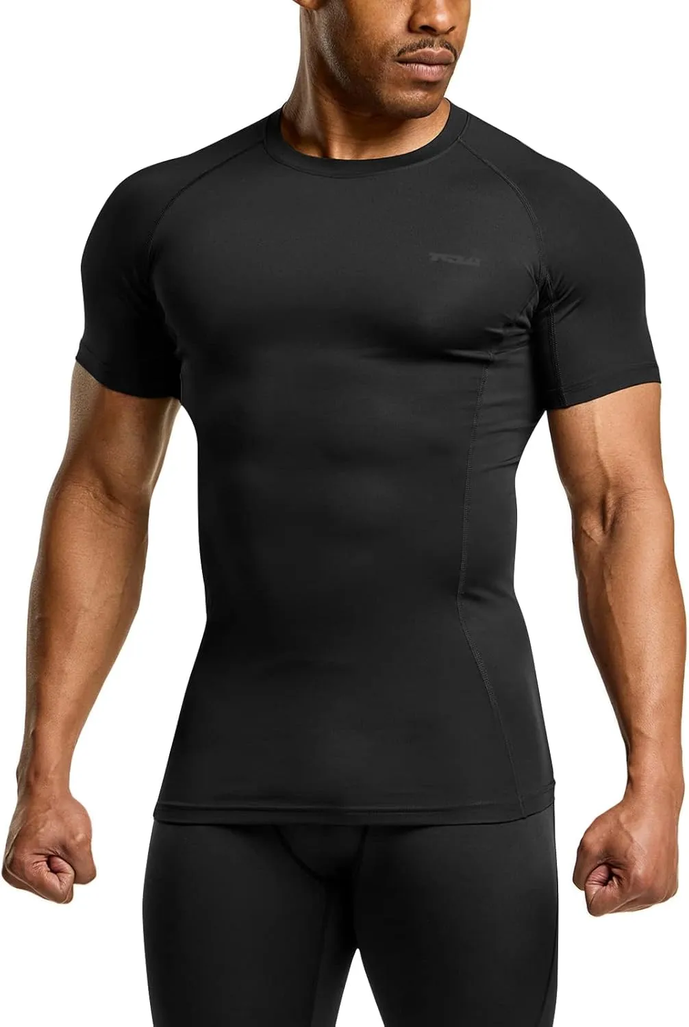TSLA Men's UPF 50  Quick Dry Short Sleeve Compression Shirts, Athletic Workout Shirt, Water Sports Rash Guard