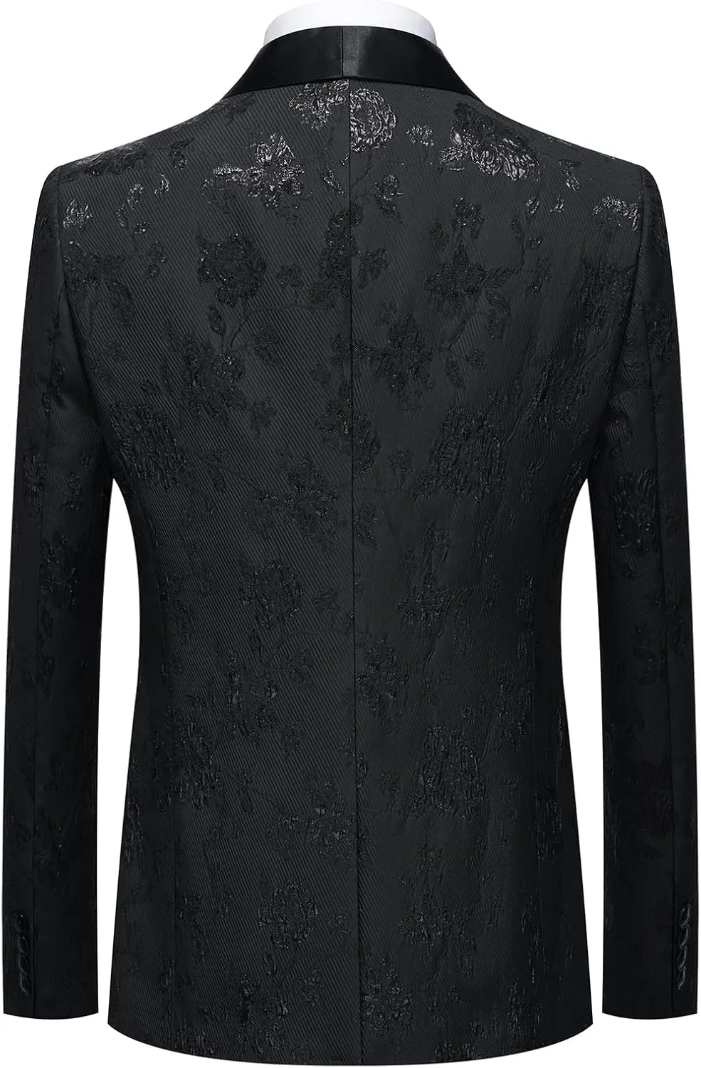 Tuxedo Suits for Men 3 Piece Regular Fit Men's Suit Set Floral Pattern Blazer Jacket Waistcoat Pants