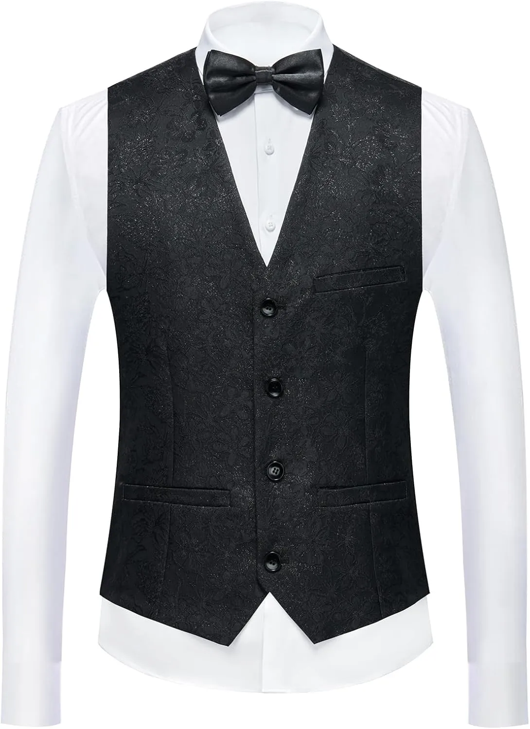Tuxedo Suits for Men 3 Piece Regular Fit Men's Suit Set Floral Pattern Blazer Jacket Waistcoat Pants