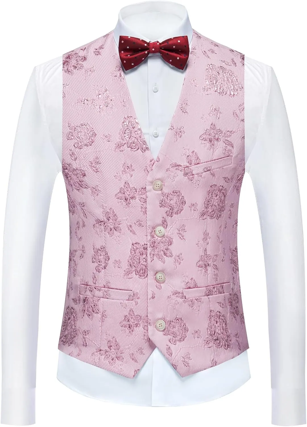 Tuxedo Suits for Men 3 Piece Regular Fit Men's Suit Set Floral Pattern Blazer Jacket Waistcoat Pants
