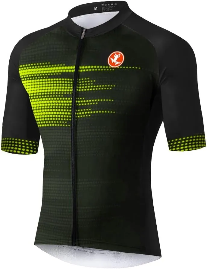 UGLY FROG Cycling Jerseys Men's Short Sleeve Bike Shirts Full Zip Bicycle Jacket with Pockets