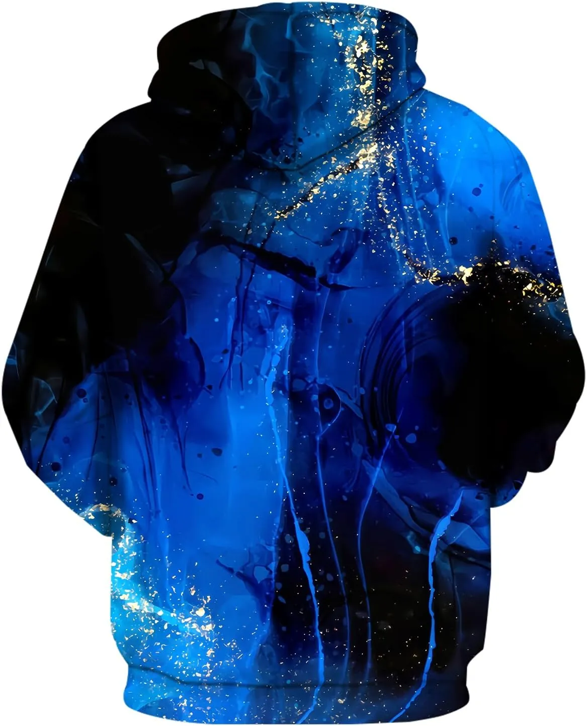 Unisex Graphic Hoodies, 3D Novelty Pullover Sweatshirt, Xmas Men Women Teen Boy Gifts, Black White Galaxy Print Flag
