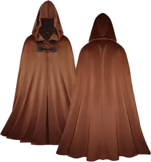 Unisex Medieval Hooded Cloak with Lining & Horn Button, Renaissance Viking Cape Robe for Halloween Costume Cosplay