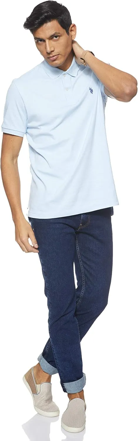 U.S. Polo Assn. Men's Solid Short Sleeve Interlock Polo Shirt, Golf Shirts for Men, Business Casual Polos