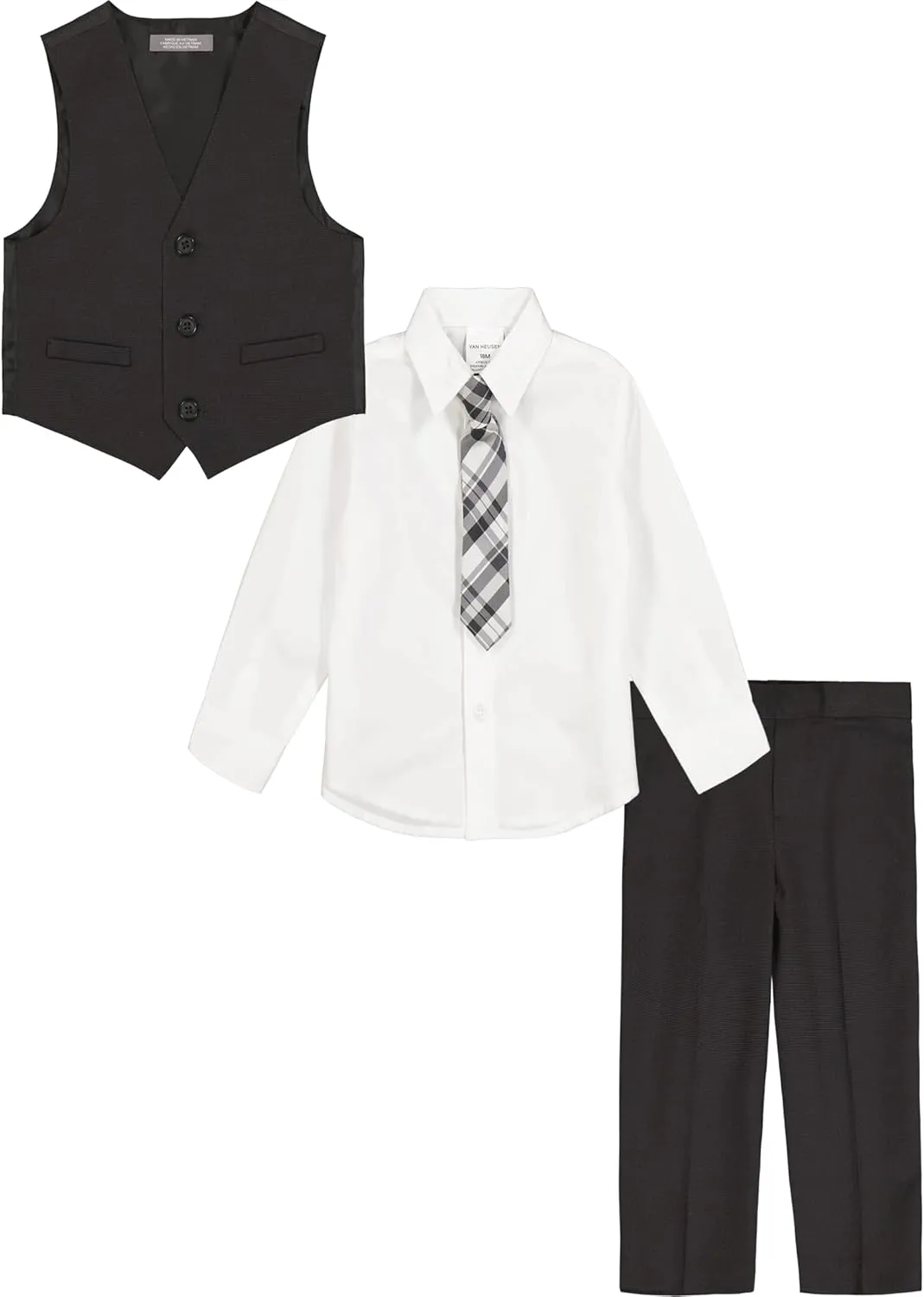 Van Heusen Baby Boys' 4-Piece Formal Set, Vest, Pants, Collared Dress Shirt, and Tie