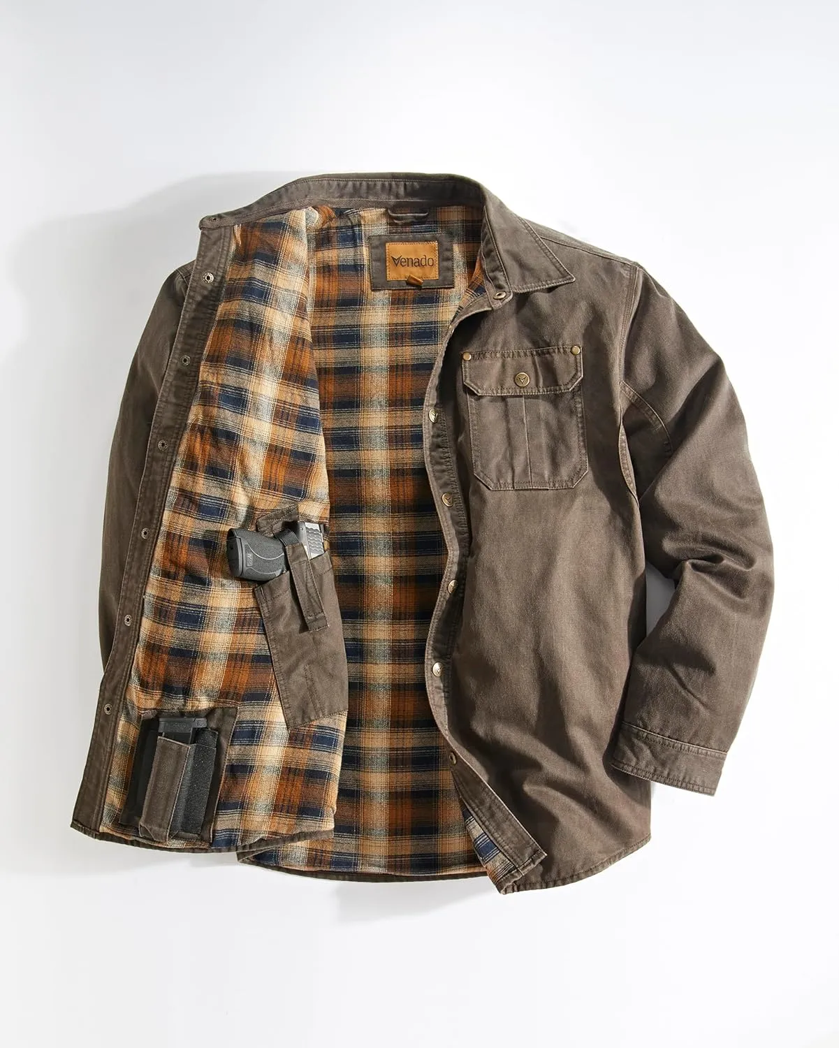 Venado Cotton Suede Concealed Carry Shirt Jacket