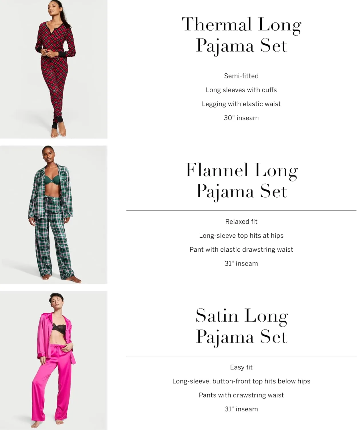 Victoria's Secret Flannel Pajama Set, Long Sleeve Button Down Shirt & Pants, Sleepwear for Women (XS-XXL)