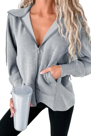 VIMPUNEC Zip Up Hoodies for Women Fall Trendy Sweatshirts Comfy Lightweight Jacket with Pockets