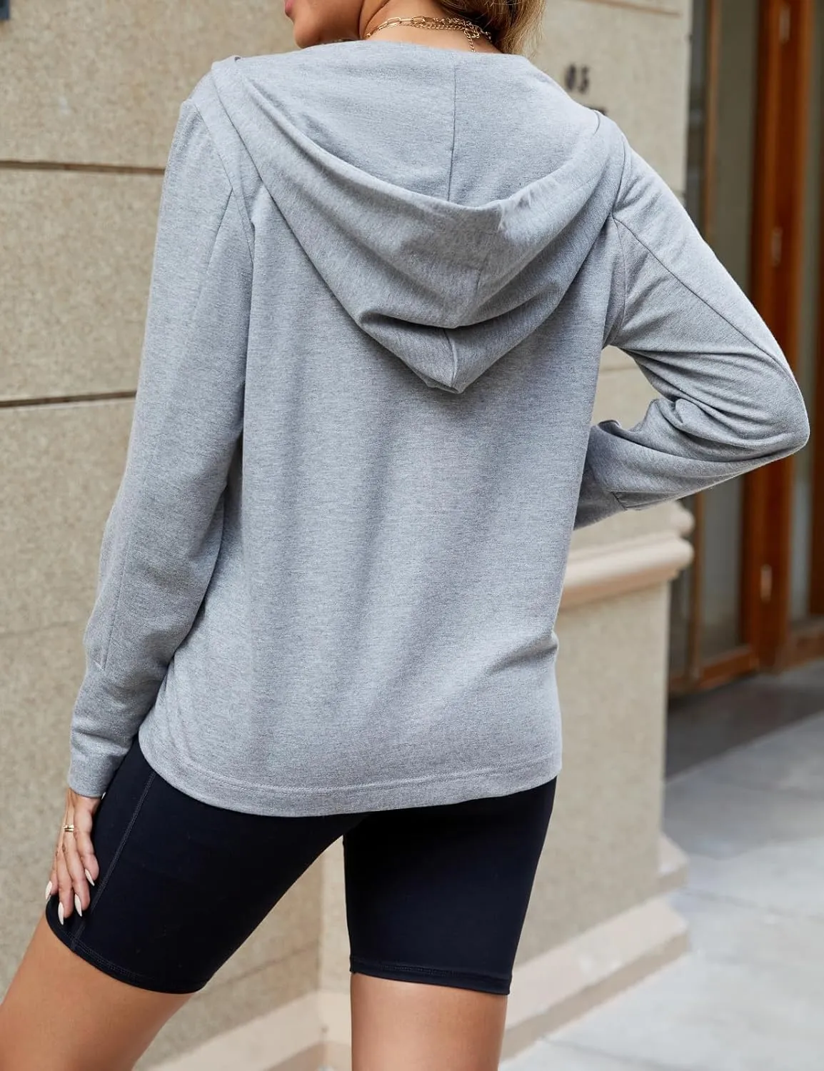 VIMPUNEC Zip Up Hoodies for Women Fall Trendy Sweatshirts Comfy Lightweight Jacket with Pockets