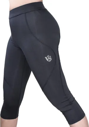 Vital Salveo-Germanium Compression Women Capri Leggings with High Waist, Body Slimming Pants for Running, Jogging
