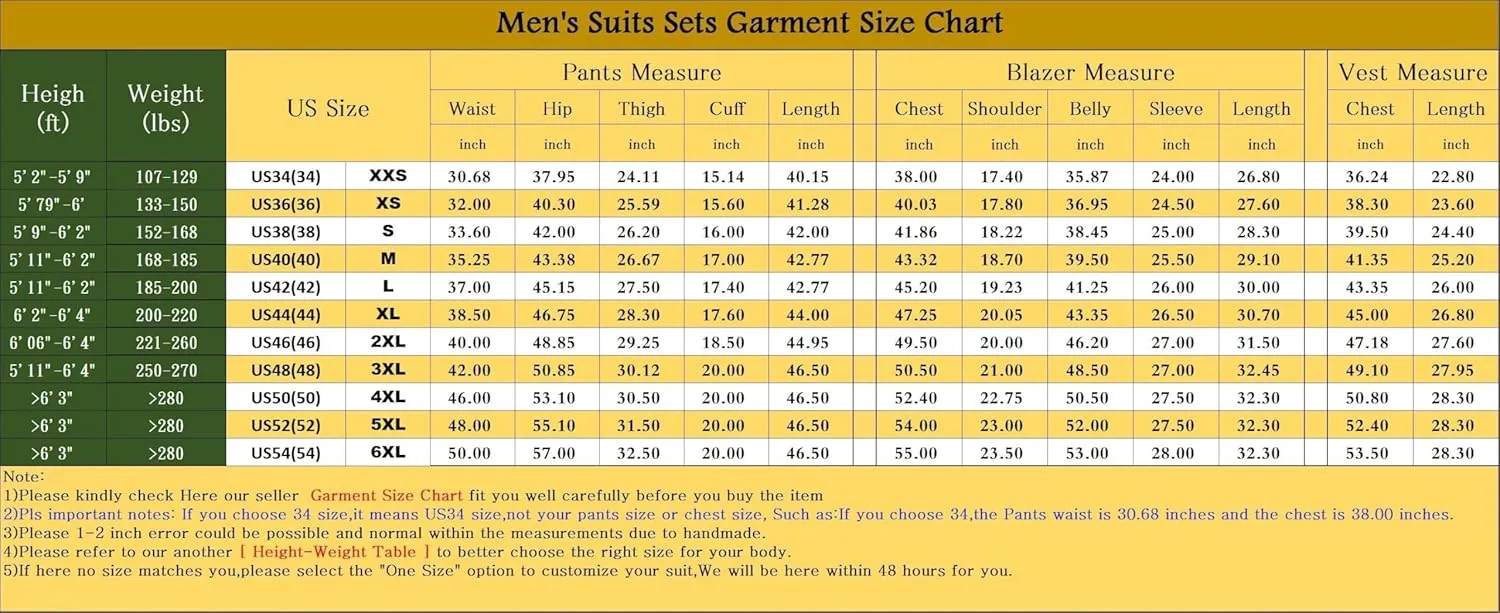 Wangyue Double Breasted Suits for Men - 2 Piece Slim Fit Peak Lapel Blazer & Pants - Business & Party Suits