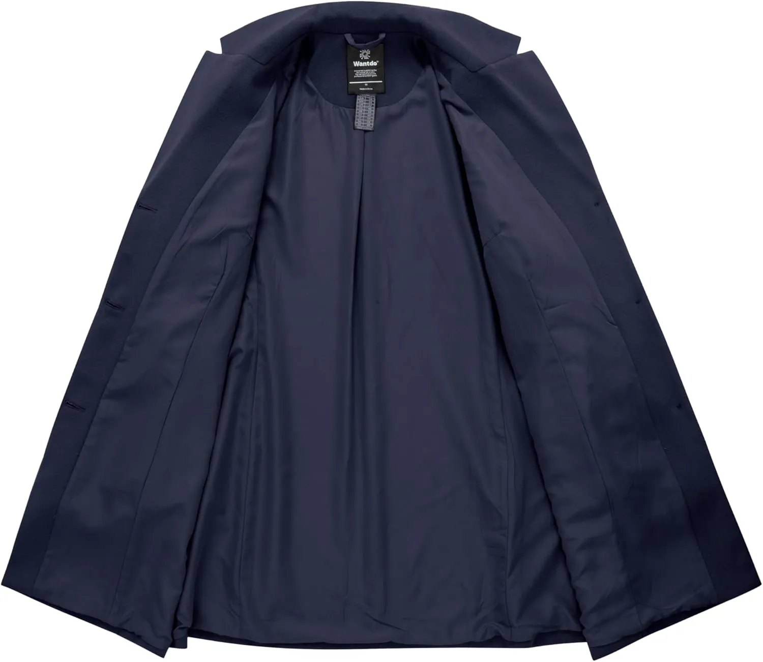 wantdo Women's Plus Size Pea coat Oversized Notched Lapel Peacoat Jacket