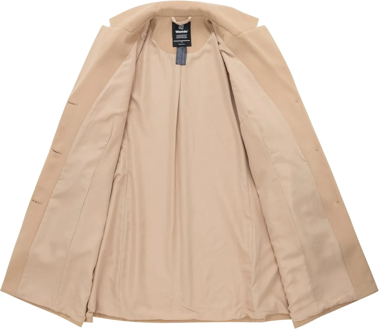 wantdo Women's Plus Size Pea coat Oversized Notched Lapel Peacoat Jacket