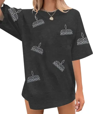 Western Shirts for Women Boot Stitch Embroidery Shirt Rodeo Vintage Tshirt Oversized Boho Country Music Short Sleeve Top