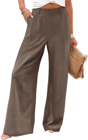 Wide Leg Pants for Women High Waist Solid Color Casual Trousers WomenSlacks Workout Pants 2024