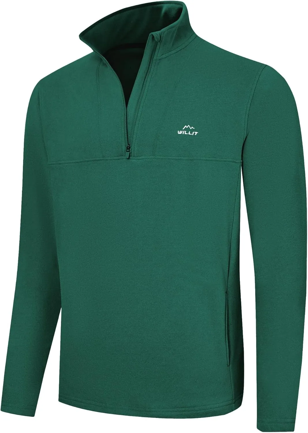 Willit Men's Winter Shirts Fleece Pullover with Pocket Quarter Zip Cold Weather Golf Hiking Casual Warm Shirts Long Sleeve