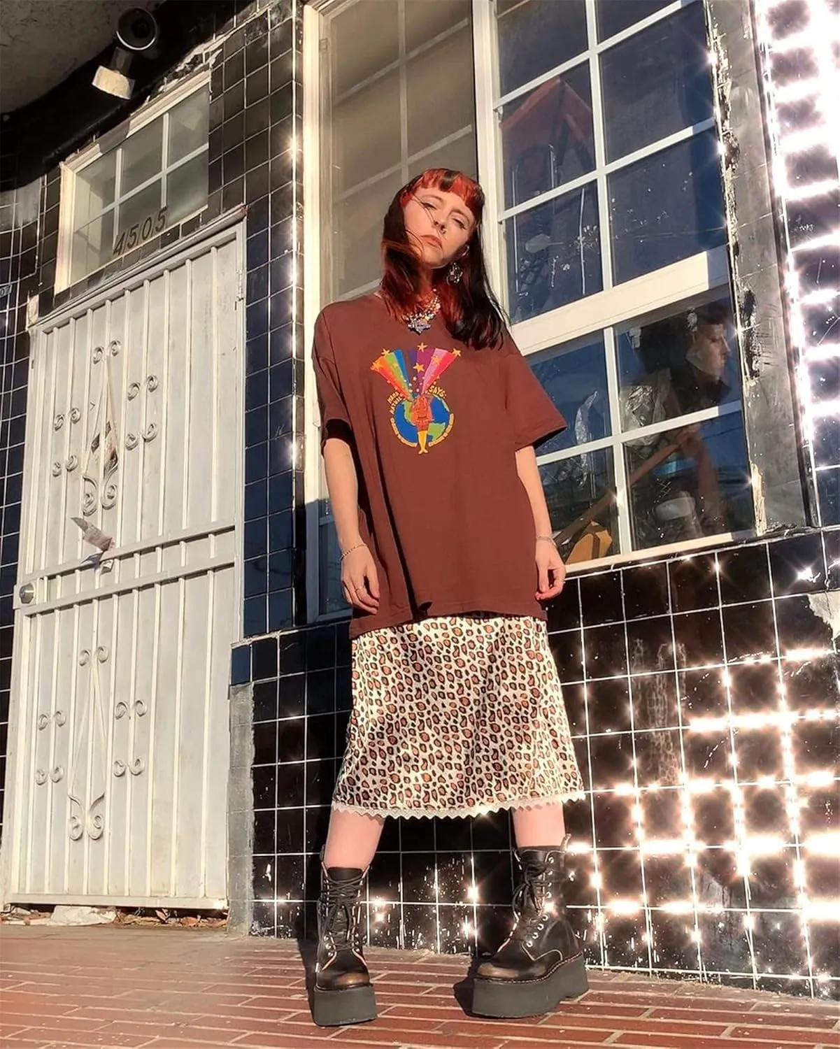 Women A Line Midi Skirt Aesthetics Printing High Waist Long Skirt Vintage Casual Maxi Skirts Grunge Streetwear
