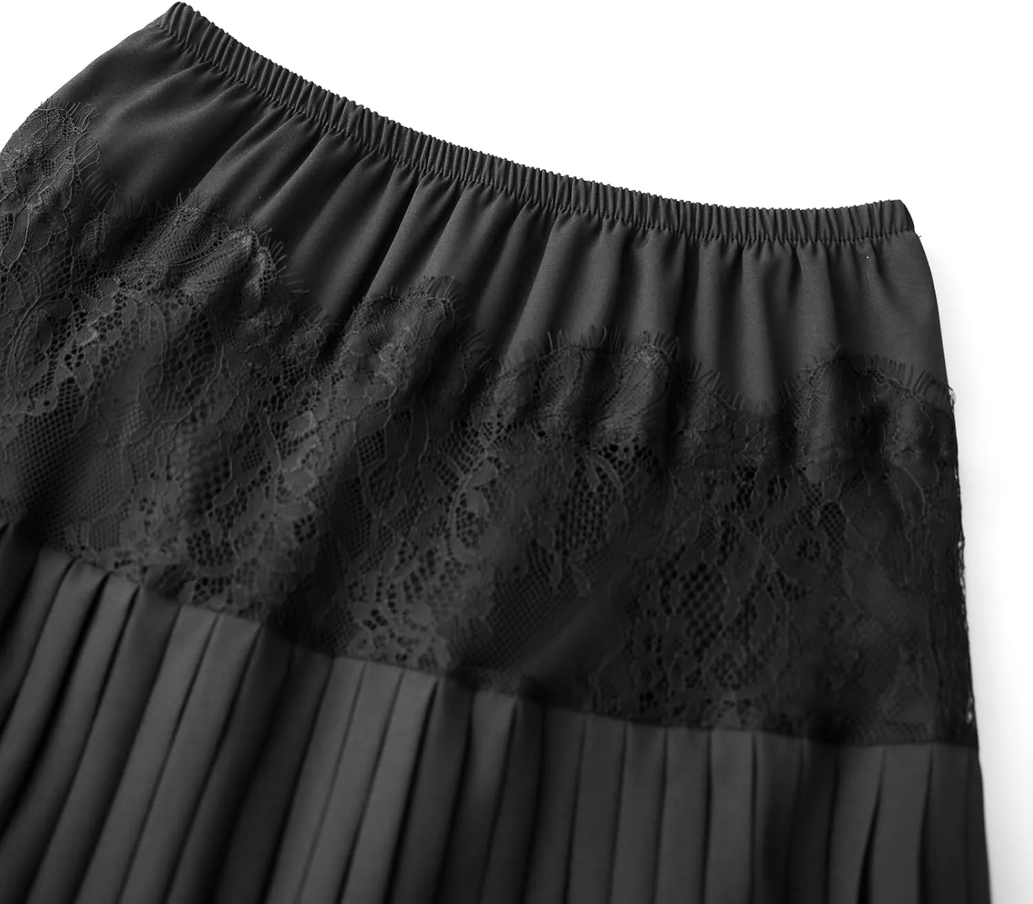 Women Y2k Pleated Lace Skirt Casual Floral Low Rise A-Line Midi Skirt Fairy Layered Skirts Underskirt Aesthetic Streetwear