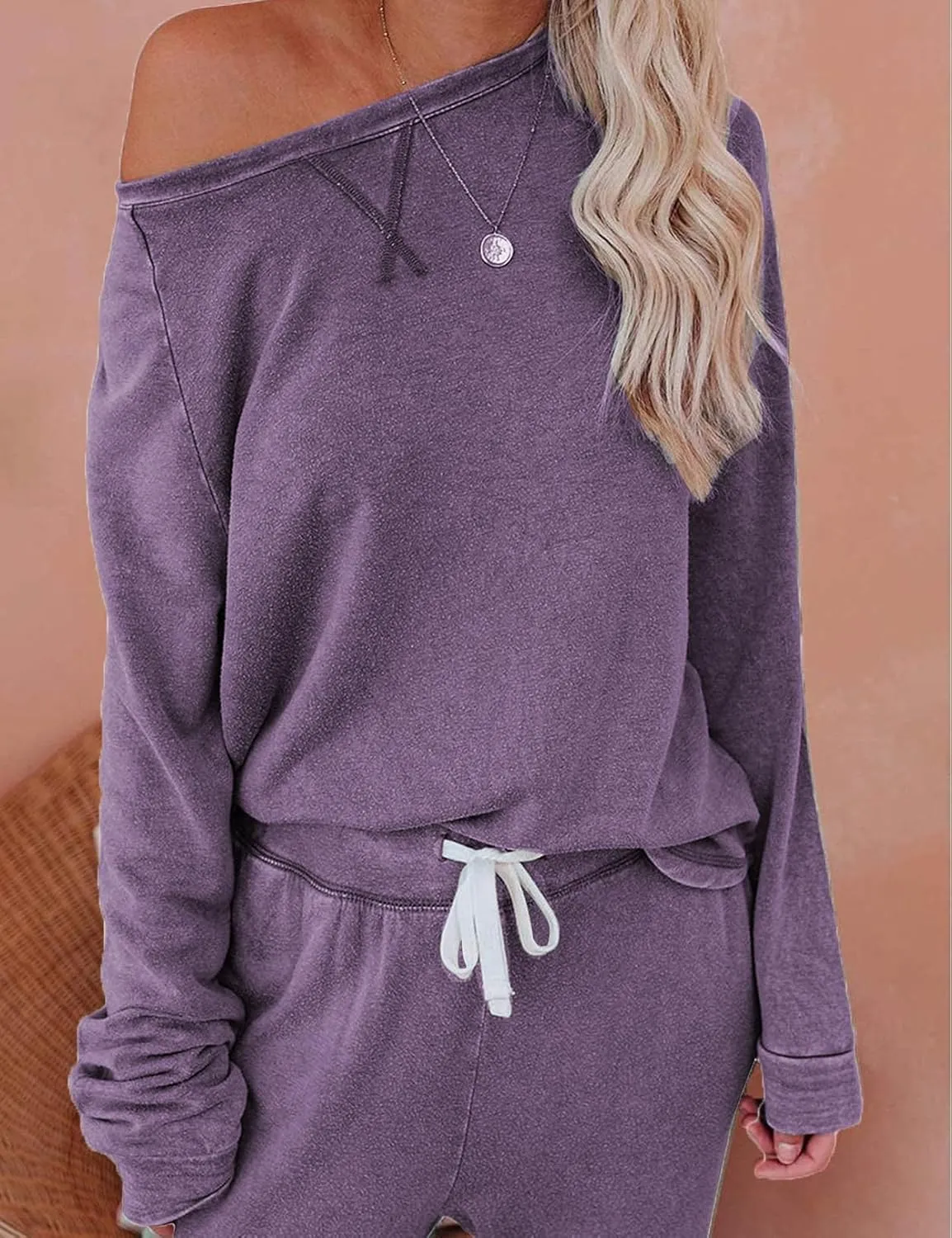 Women's 2 Piece Outfits Lounge Sets Long Sleeve Tops and Jogger Sweatpants Sweats Track Suits Loungewear Pajama Sets
