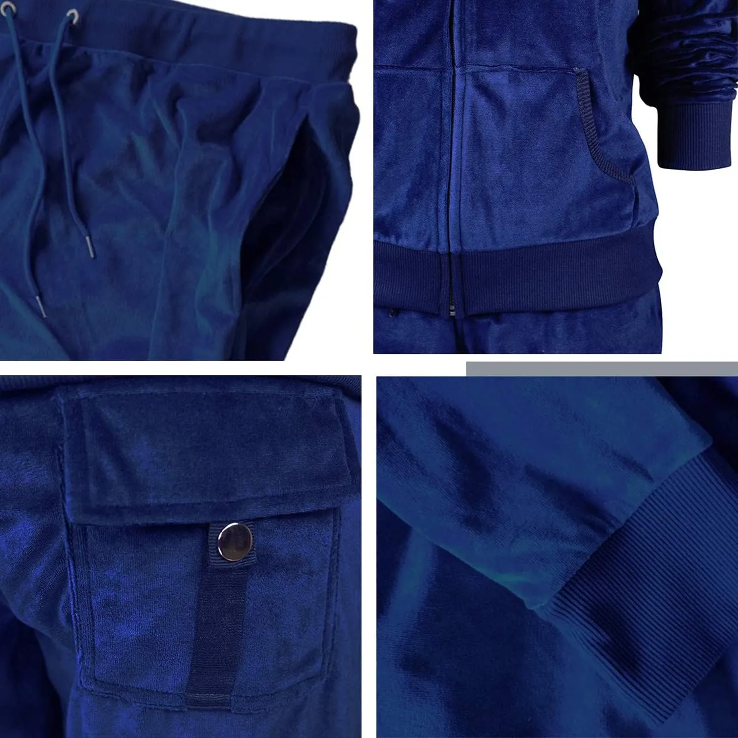 Womens 2 Piece Outfits Velour Tracksuits Long Sleeve Sports Sweatsuits Jogging Velvet Lounge Set